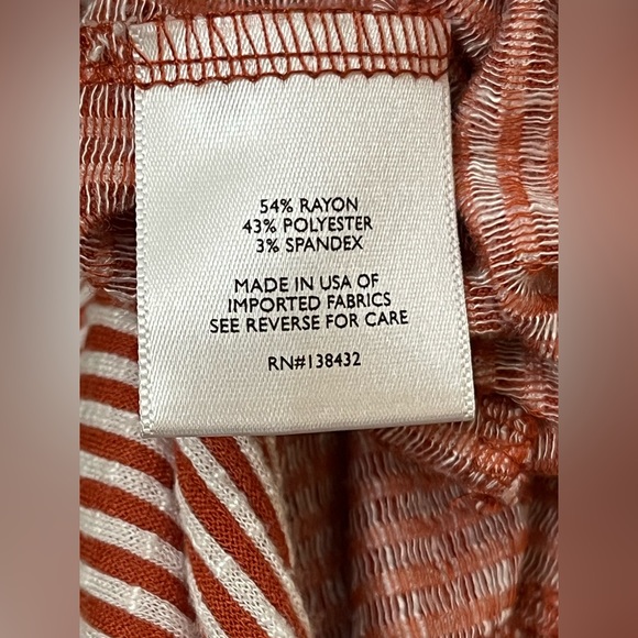 Mod Cloth 2x Rust Cream Keyhole Striped Sleeveless Jump Suit - Picture 5 of 6